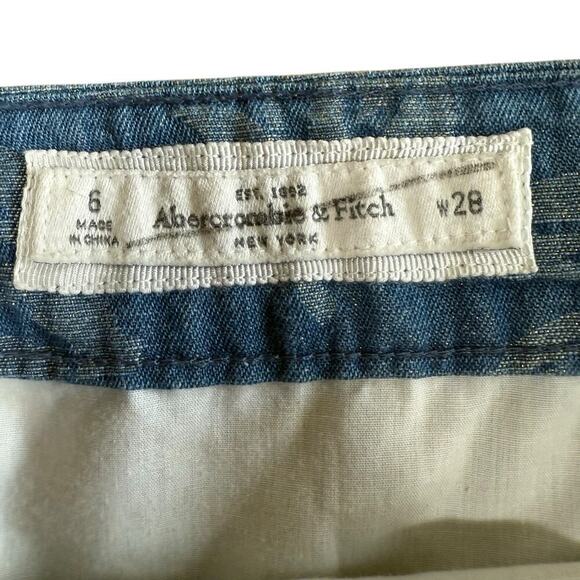 Abercrombie & Fitch Denim Floral Shimmery Mini Skirt 6 Whimsical Y2K Preppy Prep - Picture 5 of 9